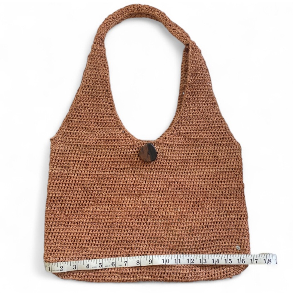 Helen Kaminski Brown Handwoven Shoulder Bag with Wooden Button - Picture 2 of 4